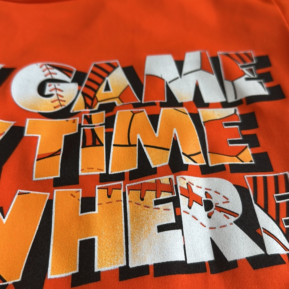 Orange Short Sleeve Shirt Any Game Any Time - Picture 5 of 7